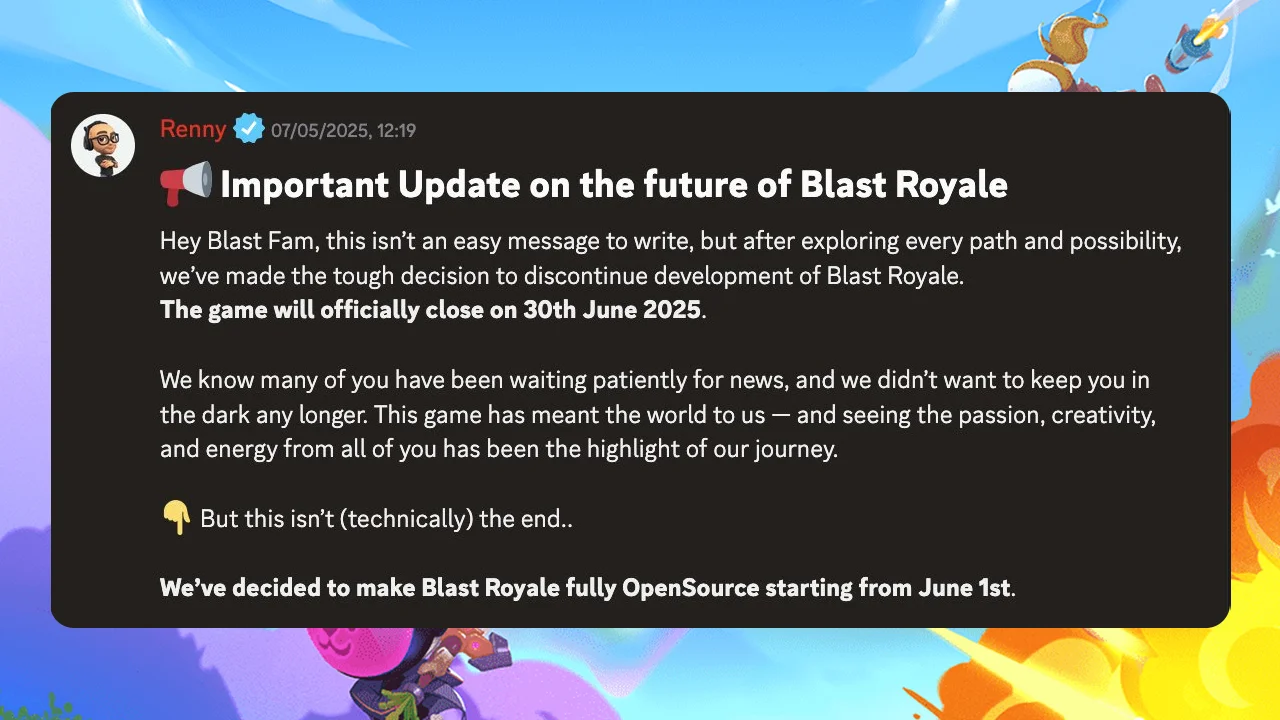 Blast Royale Close Down - Open Source