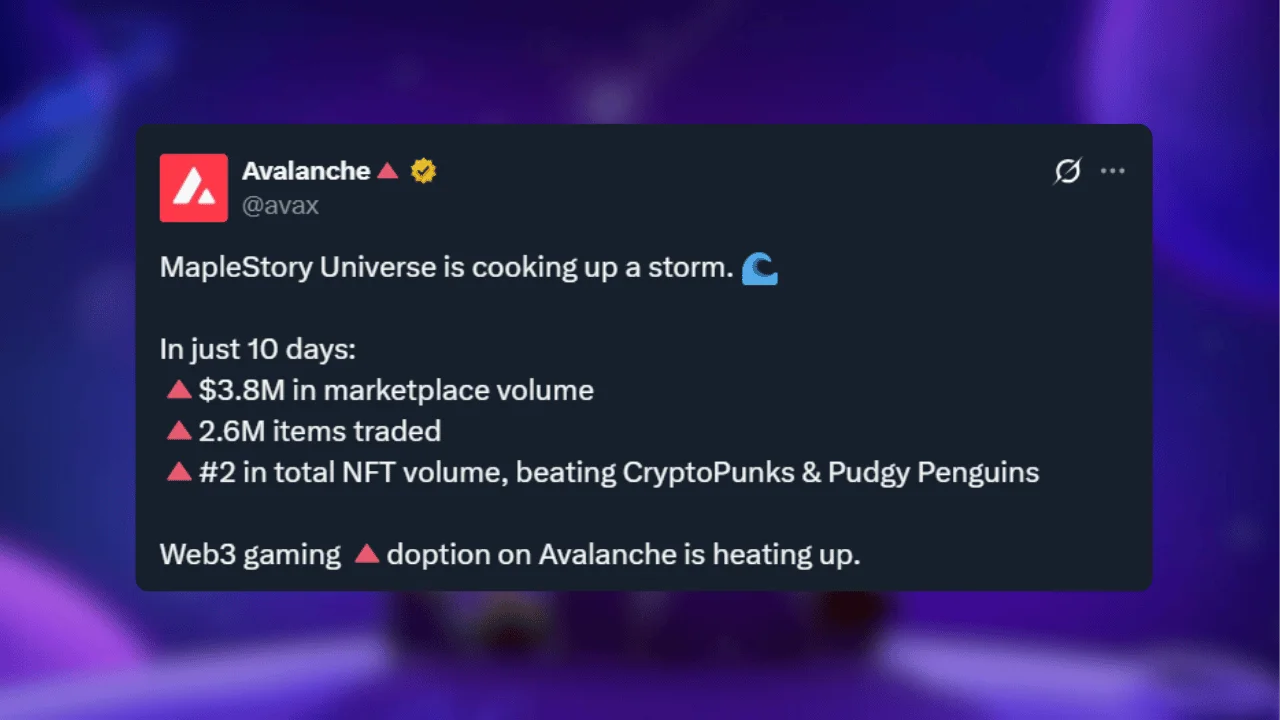 MapleStory Universe Records $3.8M Trading Volume