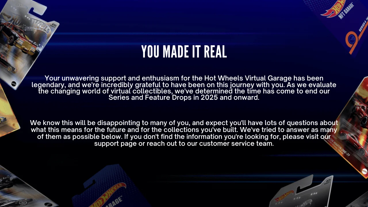 Mattel Suspends Hot Wheels NFT Program, Ending New Releases