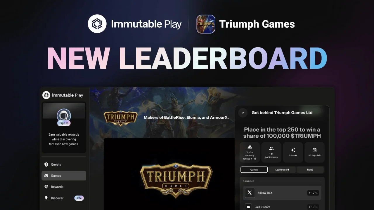 Triumph Games Begins Airdrop Campaign via Immutable Play